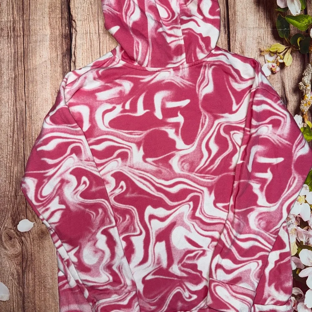 Adidas Kids Swirl Pattern Pink Hoodie